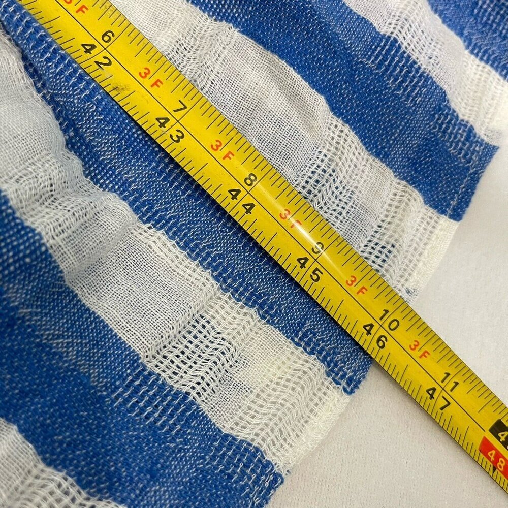 Warm Biscay Square Neck Gauze Striped Midi Dress Size 1 / Small Coastal Resort - Picture 16 of 16